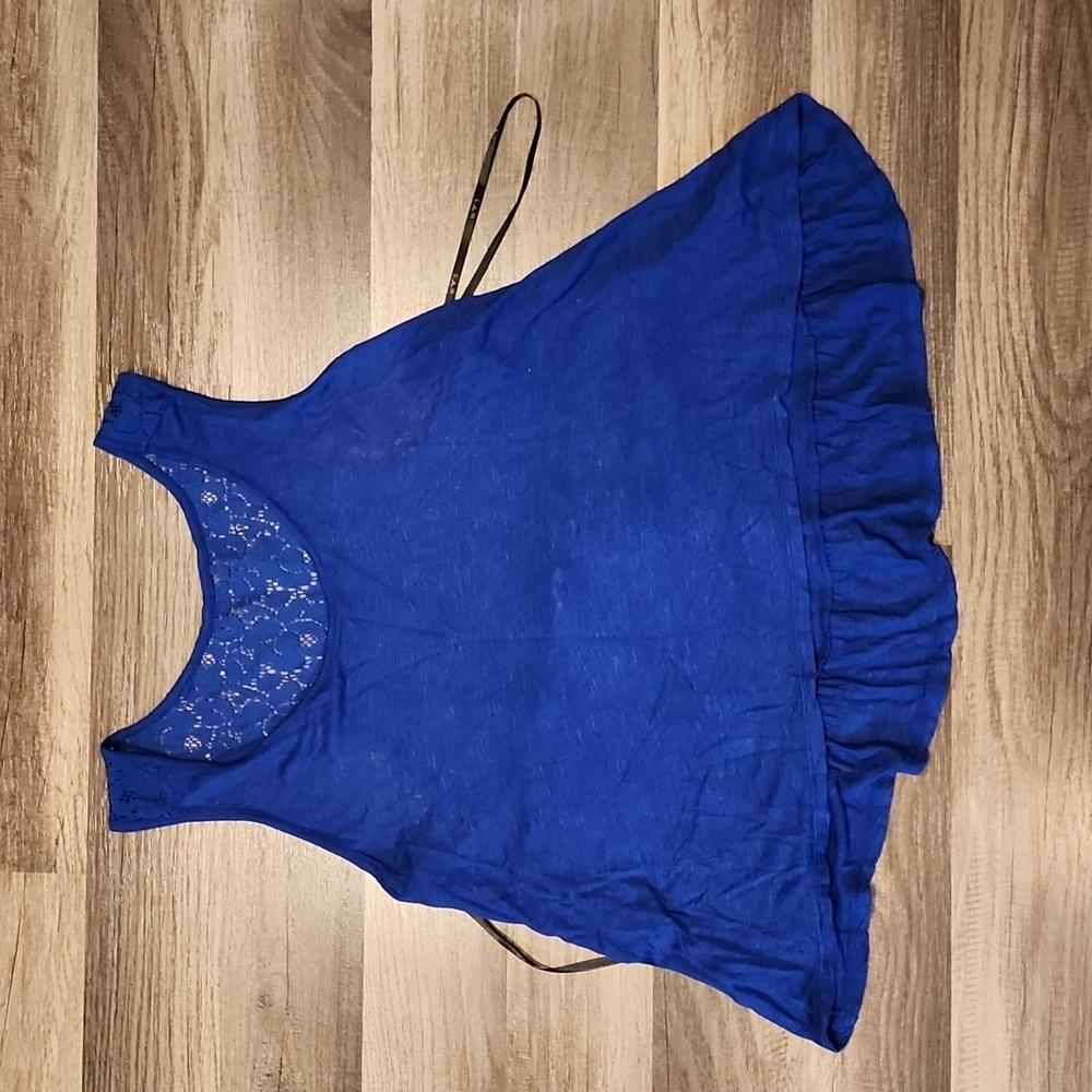 Blue lace tank top